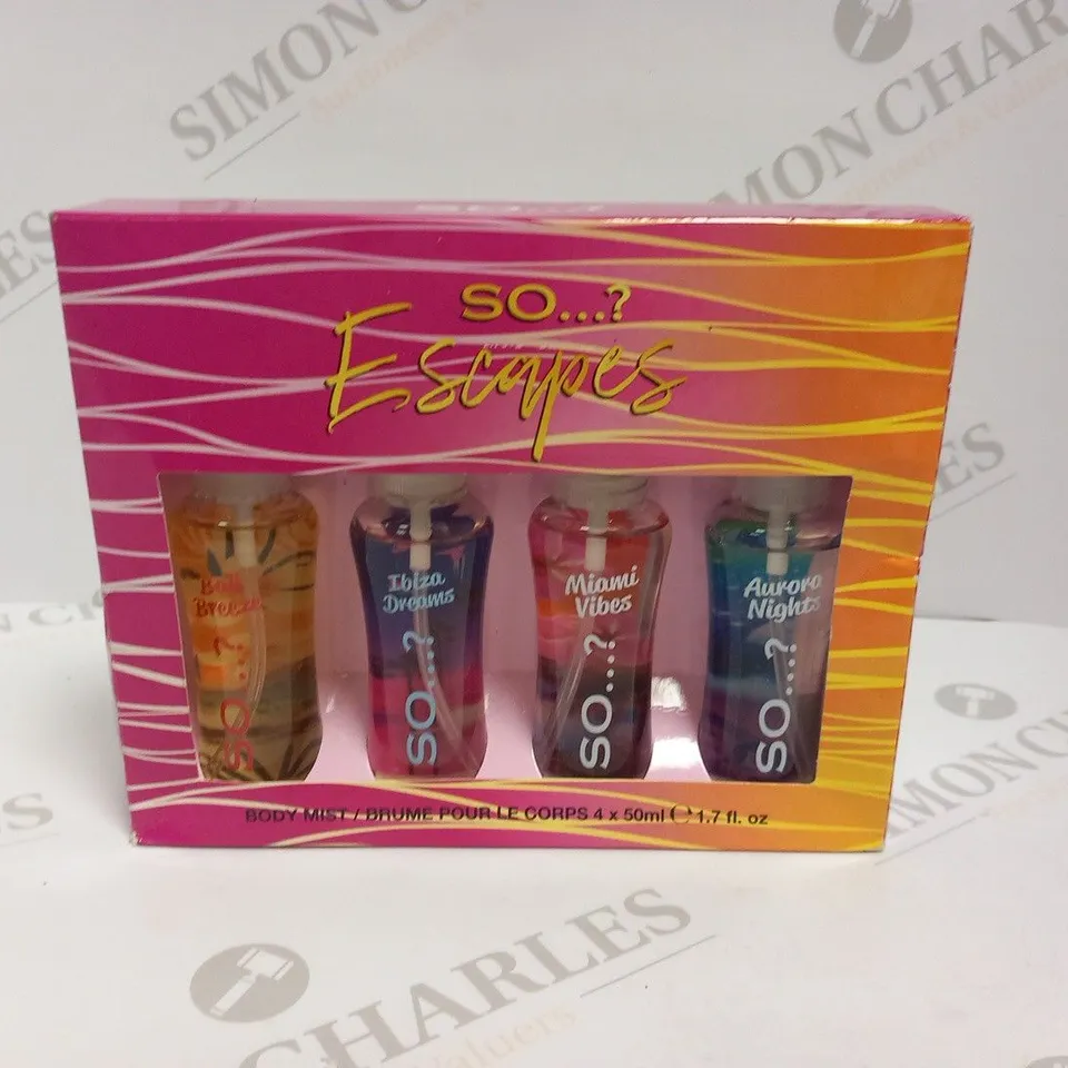 BOXED SO....? ESCAPES BODY MIST GIFT SET