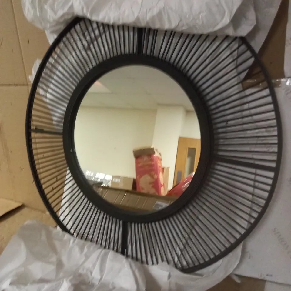 KELLY HOPPEN BAMBOO CIRCULAR MIRROR - COLLECTION ONLY