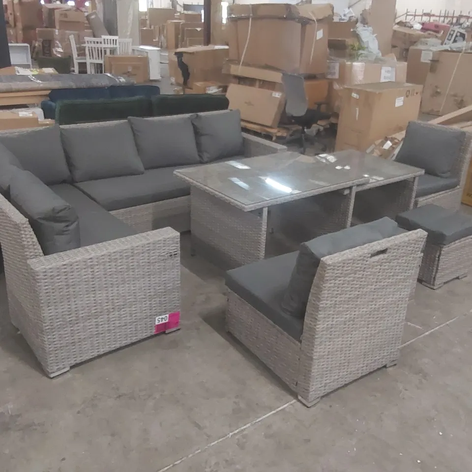 OUTSUNNY WICKER 10-PERSON GARDEN LOUNGE SET WITH CUSHIONS