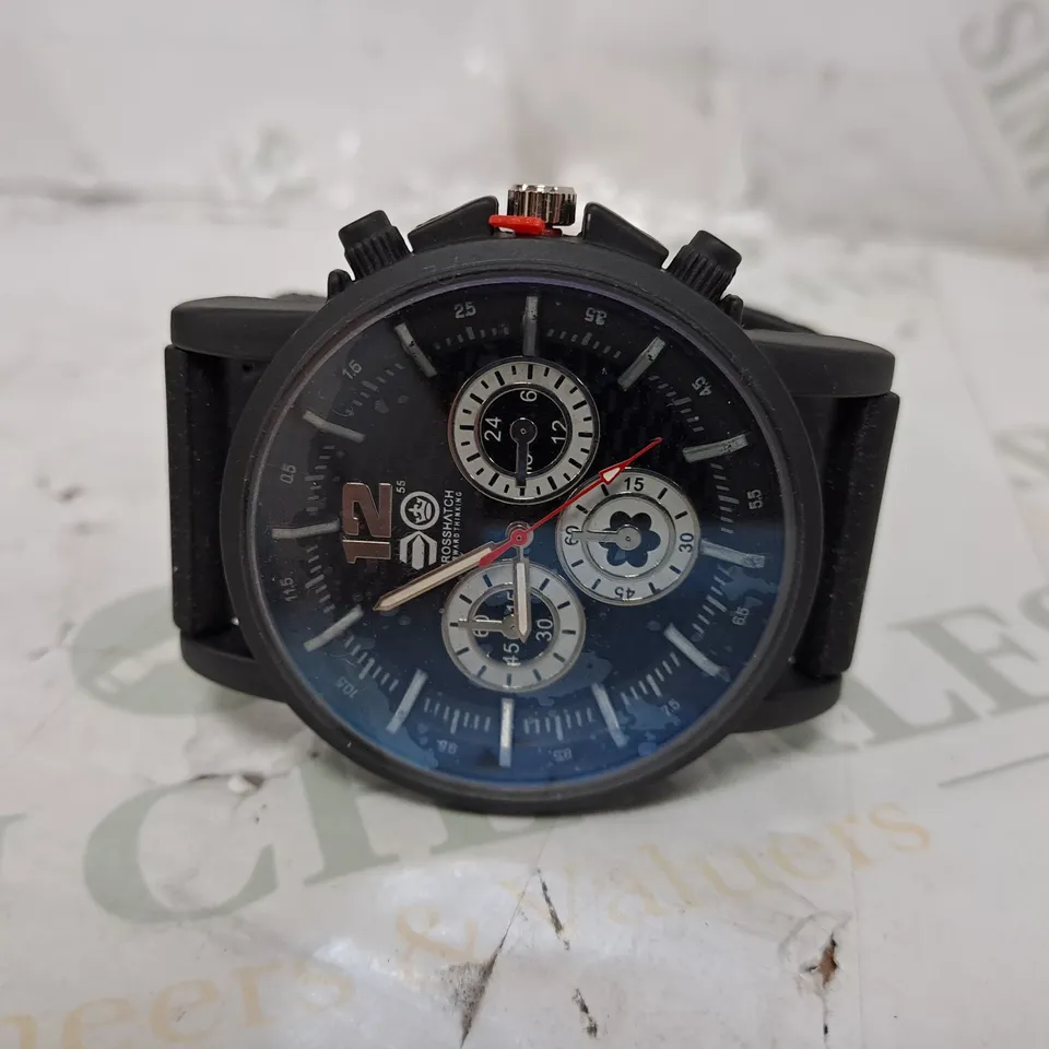 BOXED CROSSHATCH CRS53 WATCH IN BLACK/NAVY