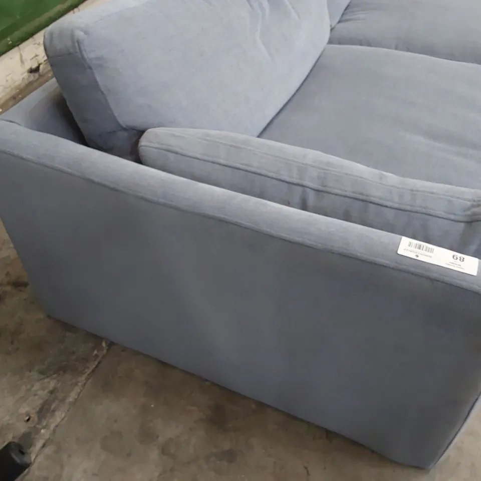 QUALITY BRITISH DESIGNER LOUNGE Co. THREE SEATER SOFA BLUE GREY FABRIC 