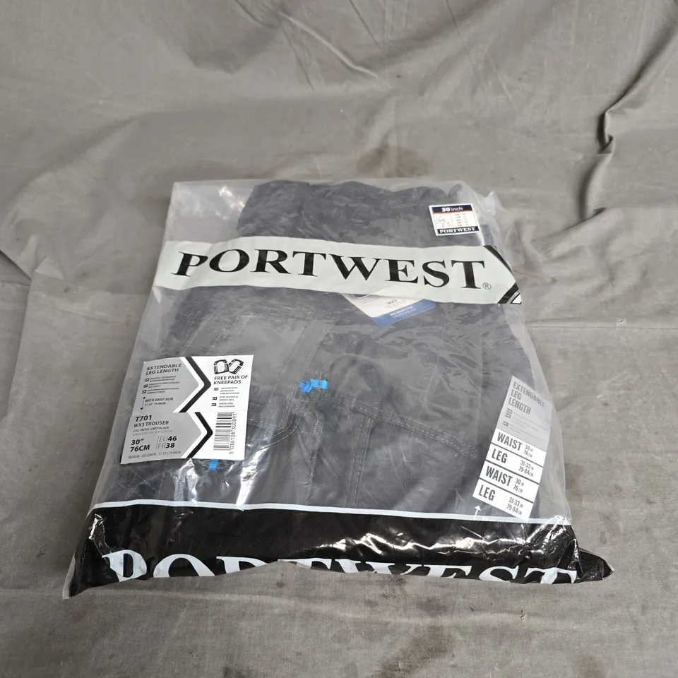 PORTWEST WX3 TROUSERS IN METAL GREY SIZE 30" REGULAR