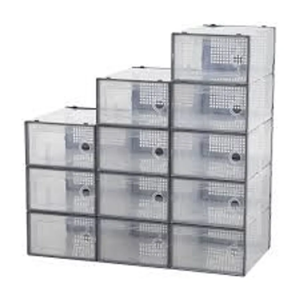 BOXED SHOE STORAGE BOX UNIT GREY
