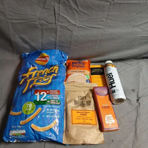 APPROXIMATELY 10 ASSORTED FOOD ITEMS TO INCLUDE - FRENCH FRIES, BENS ORIGINAL AND HUEL