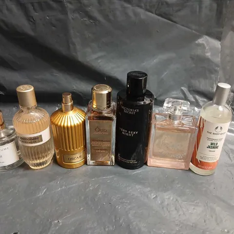 TEN ASSORTED UNBOXED FRAGRANCES TO INCLUDE; BODY SHOP, VICTORIA'S SECRET, OSCAR AND OUD