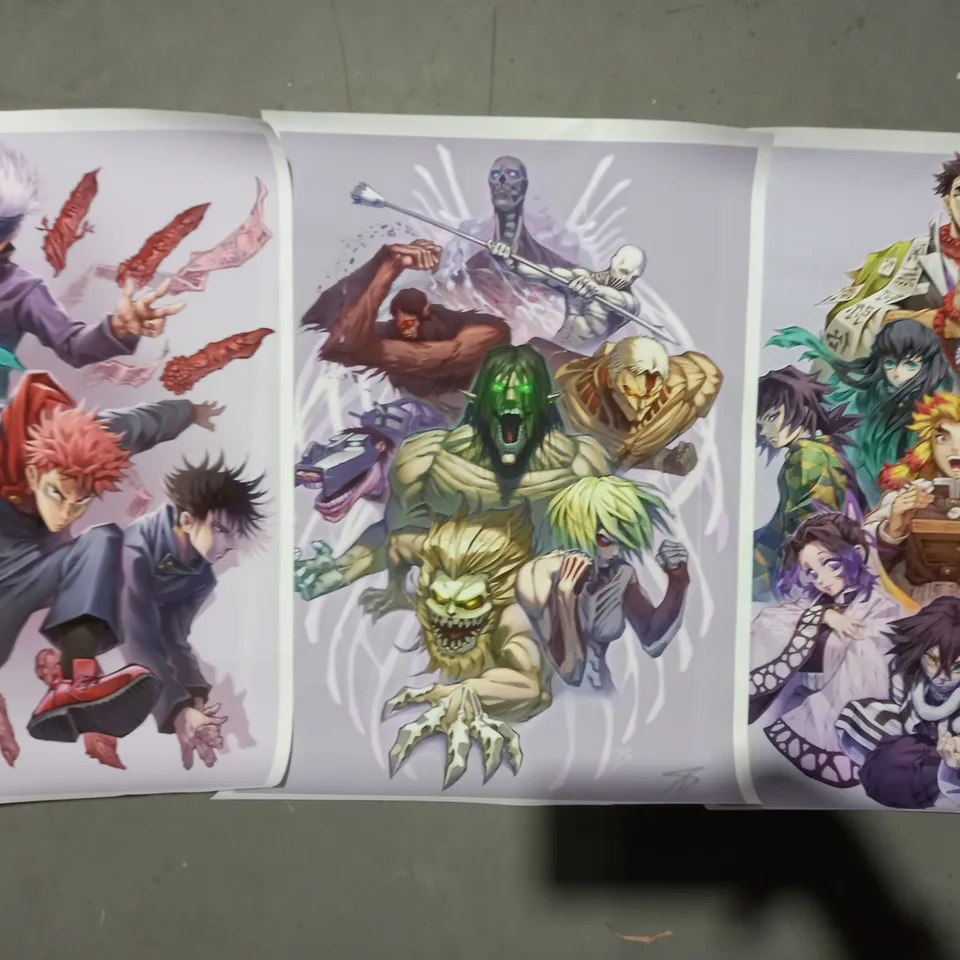 SIGNED COLLECTION OF 3 ANIME ART PRINTS