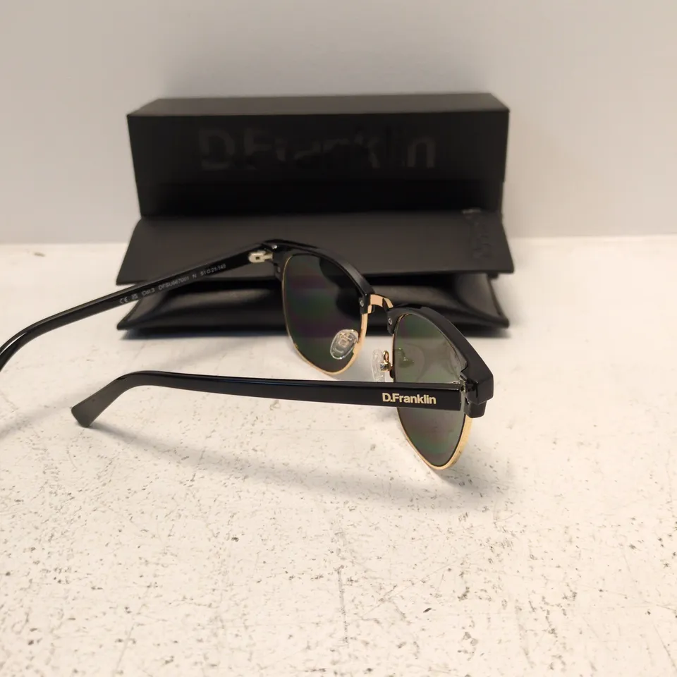 D.FRANKLIN SUNGLASSES – BLACK FRAME WITH GOLD ACCENTS