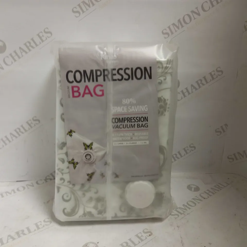 PERIEA SET OF 5 LARGE PRINTED COMPRESSION STORAGE BAGS