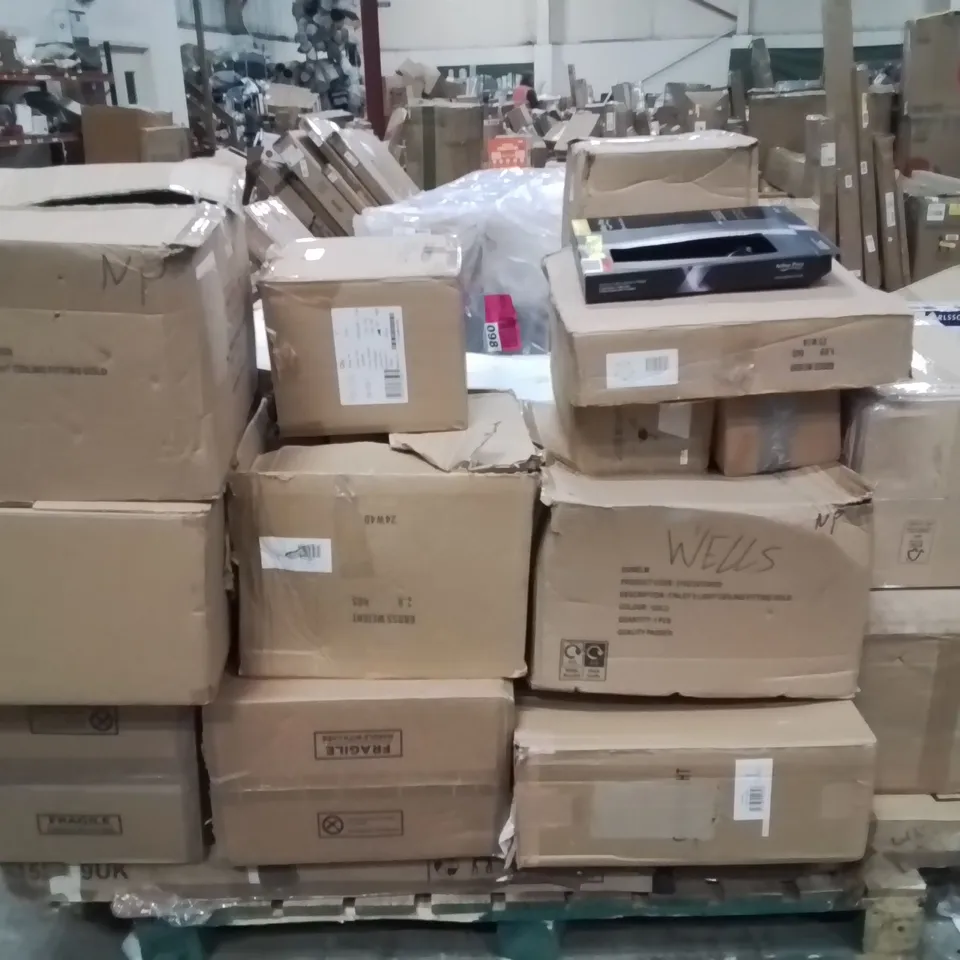 PALLET OF ASSORTED LIGHTS TO INCLUDE,FLOOR LAMP,CEILING LIGHT,TABLE LAMP