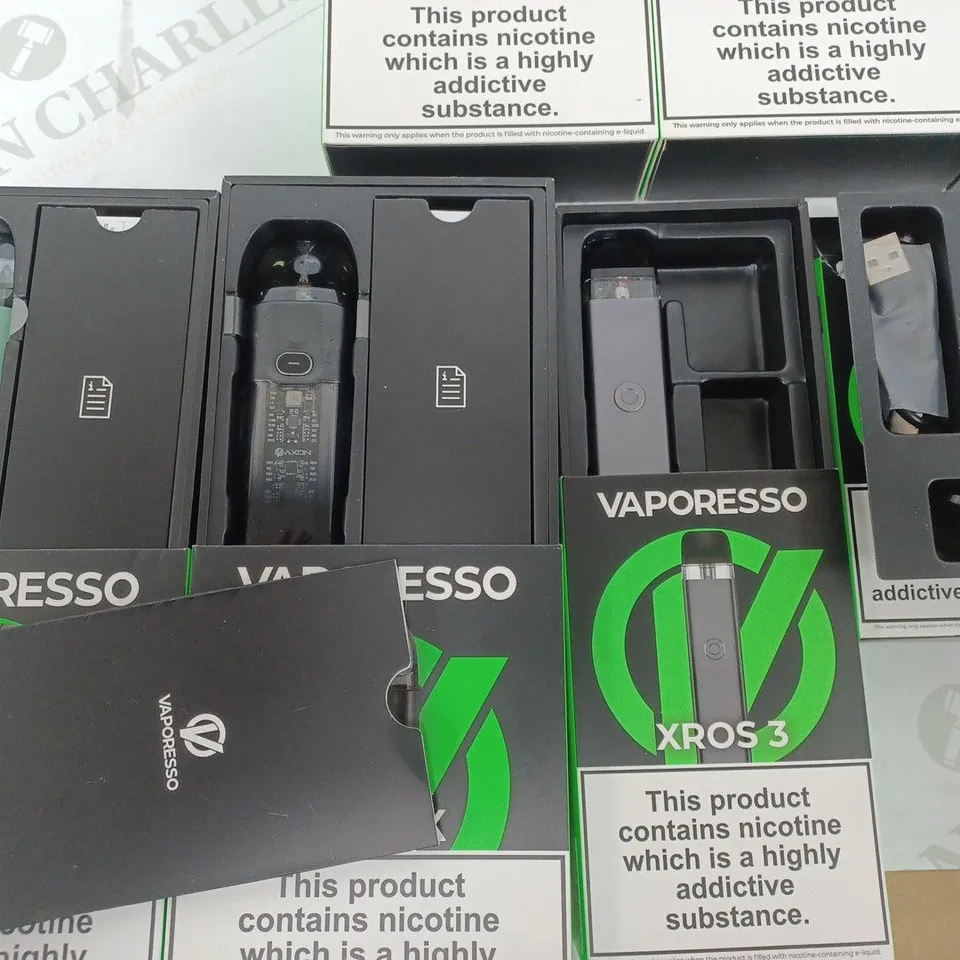 LOT OF 10 ASSORTED VAPORESSO E-CIGS TO INCLUDE LUXE MAX AND XROS 3