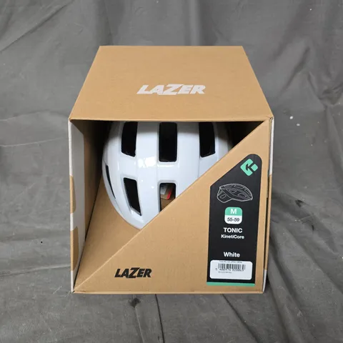 LAZER TONIC KINETICORE BICYCLE HELMET – WHITE, SIZE M (55-59 CM)