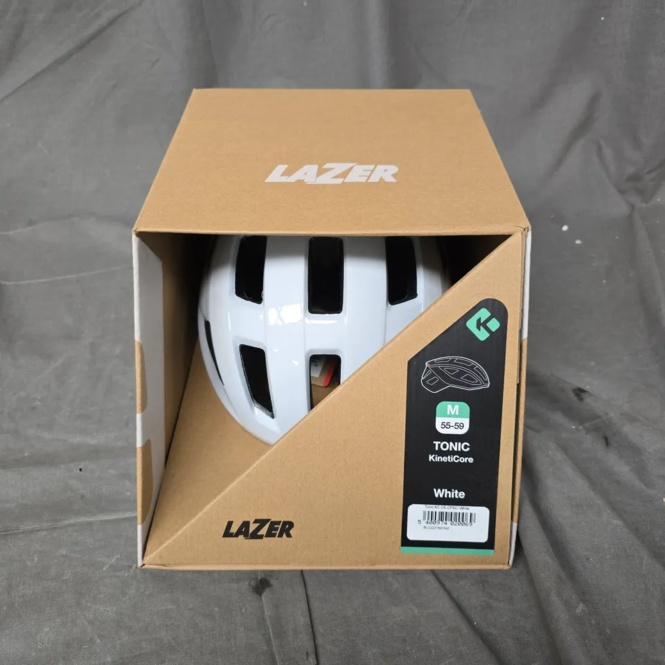 LAZER TONIC KINETICORE BICYCLE HELMET – WHITE, SIZE M (55-59 CM)