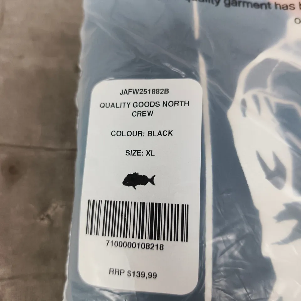 JUST ANOTHER FISHERMAN NORTH CREW – BLACK, XL