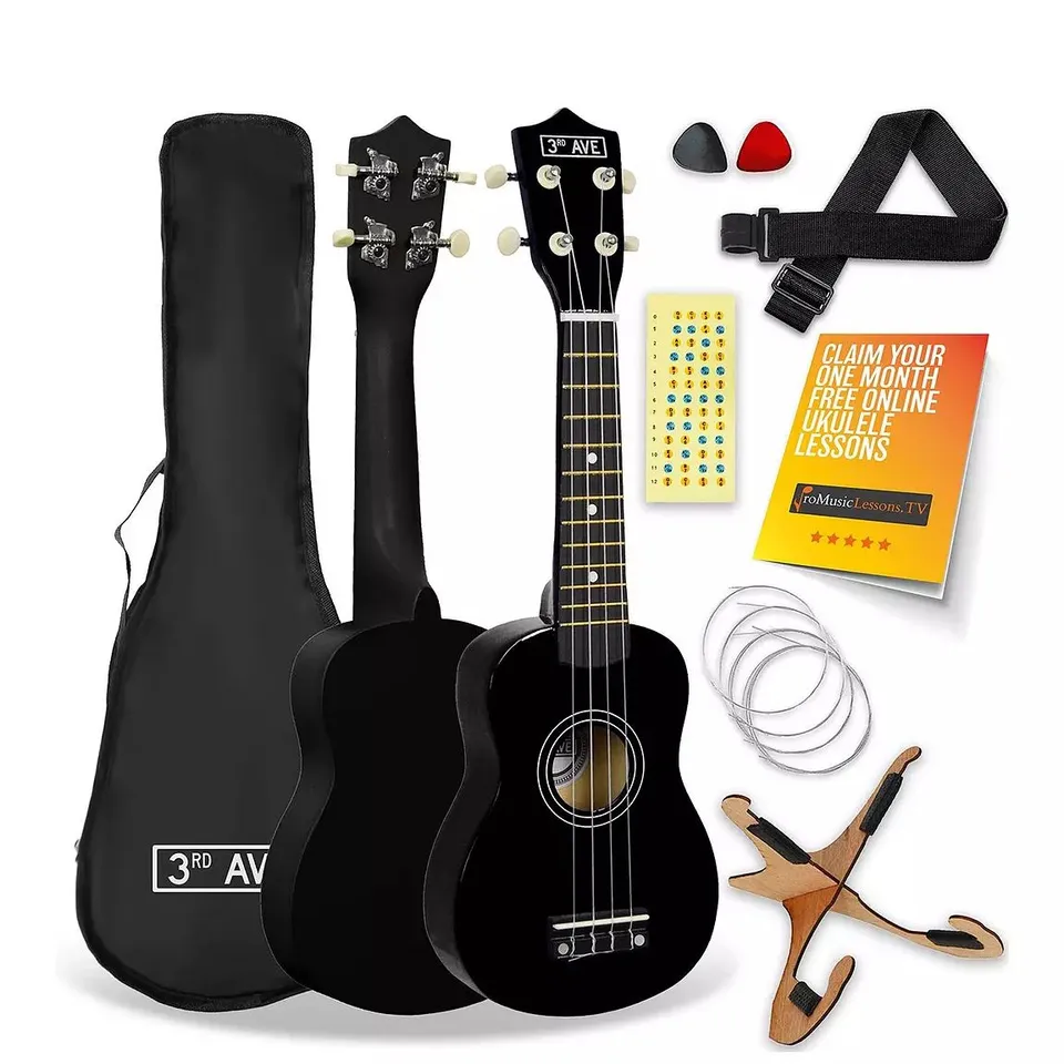 BOXED 3RD AVENUE SOPRANO UKULELE BLACK