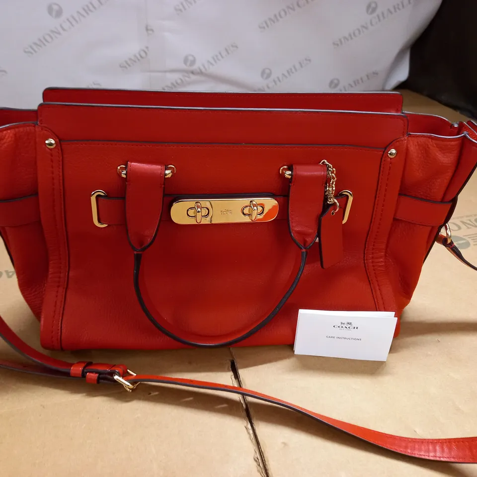 COACH RED LEATHER BAG 