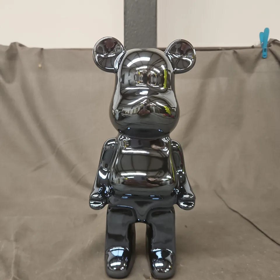 POLISHED CHROME TEDDY BEAR SCULPTURE 