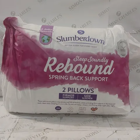 BAGGED PAIR OF SLUMBERDOWN MEDIUM SUPPORT PILLOWS 
