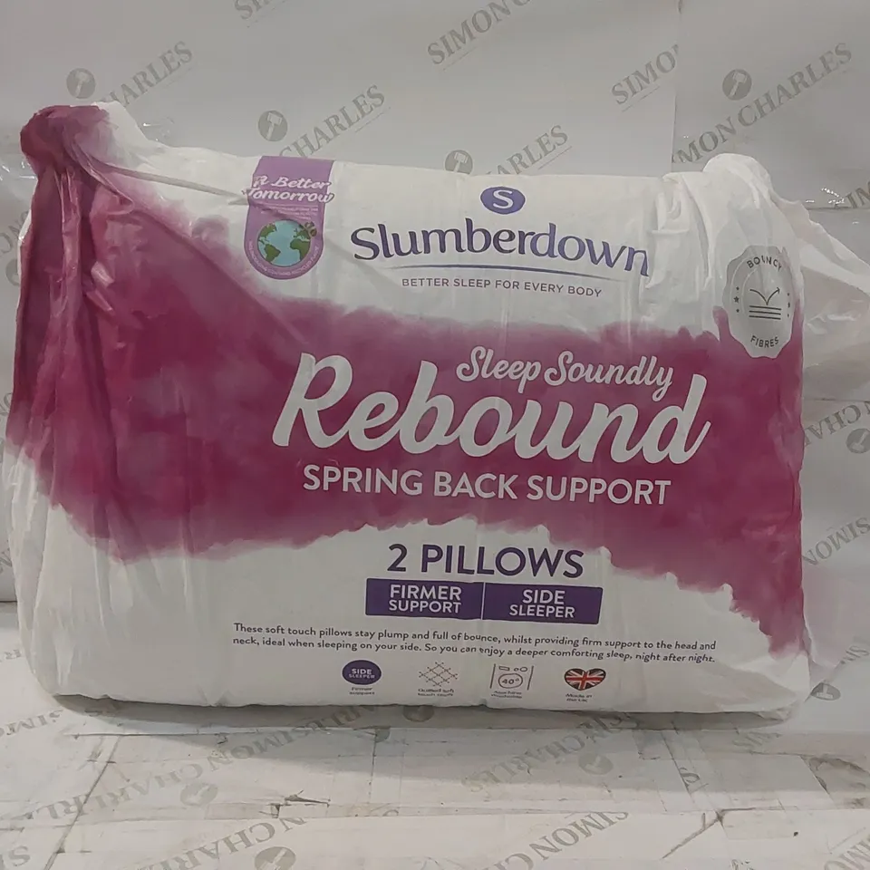 BAGGED PAIR OF SLUMBERDOWN MEDIUM SUPPORT PILLOWS 