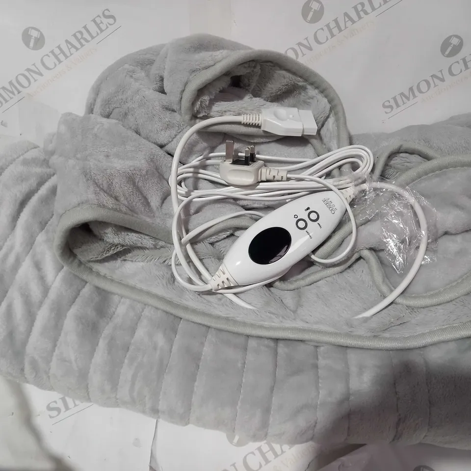 COZEE HOME VELVETSOFT HEATED THROW IN LIGHT GREY