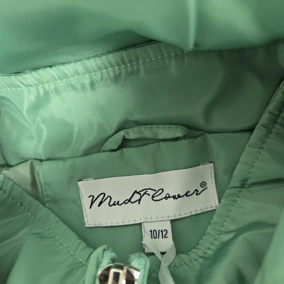 MUDFLOWER GREEN HOODED RAIN JACKET – UK 10/12