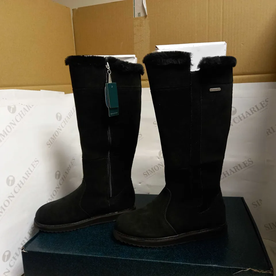 EMU AUSTRALIA MOONTA WATERPROOF KNEE LEATHER BOOTS BLACK UK SIZE 4