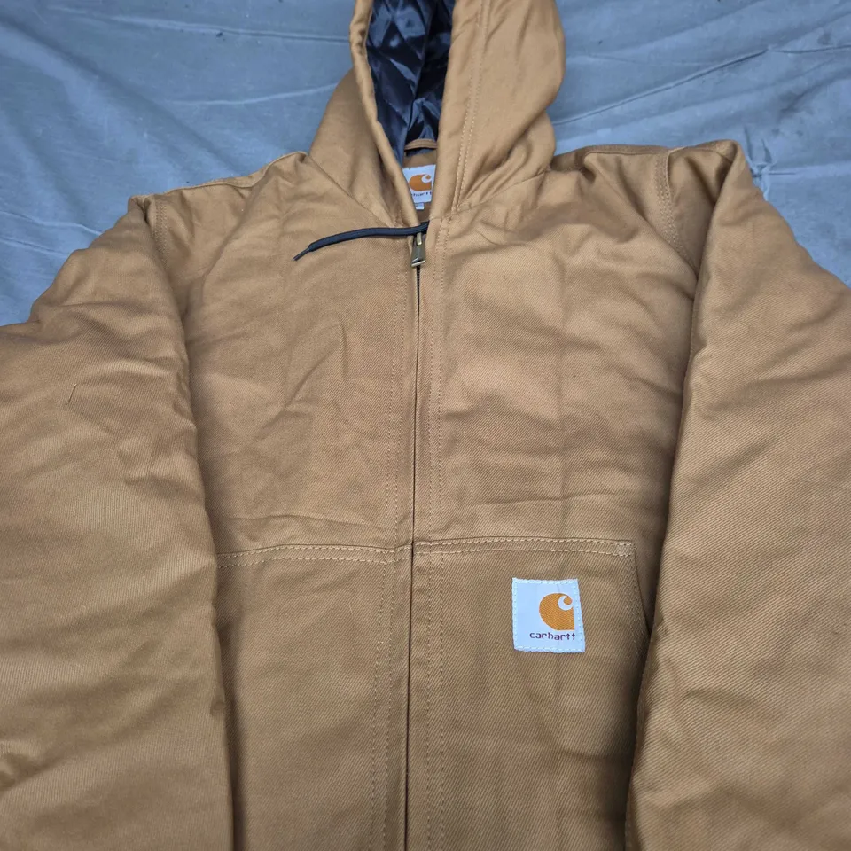 CARHARTT HOODED JACKET – TAN/BROWN SIZE L