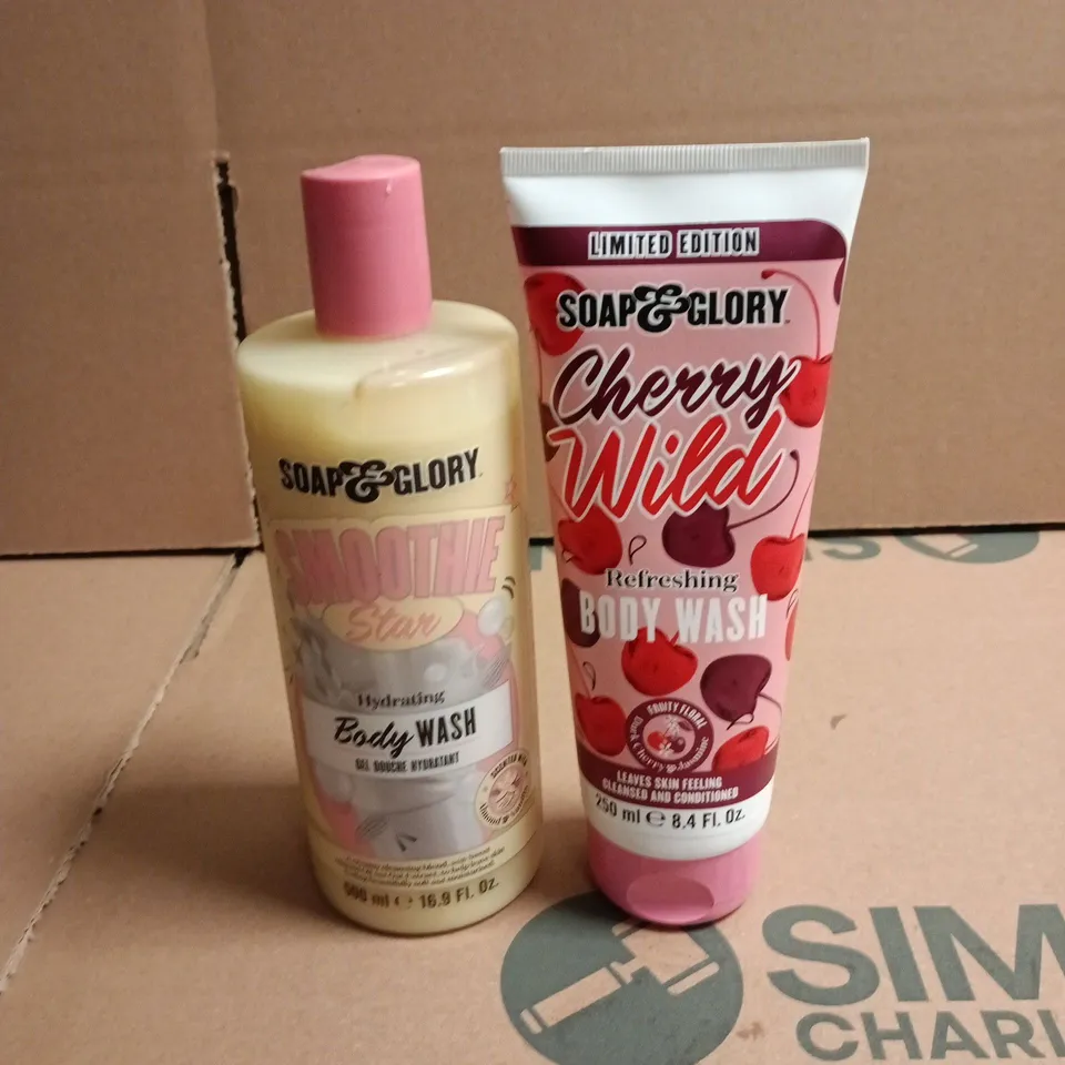 SOAP & GLORY CHERRY WILD BODY WASH – LIMITED EDITION 250ML AND SMOOTHIE STAR HYDRATING BODY WASH 500ML