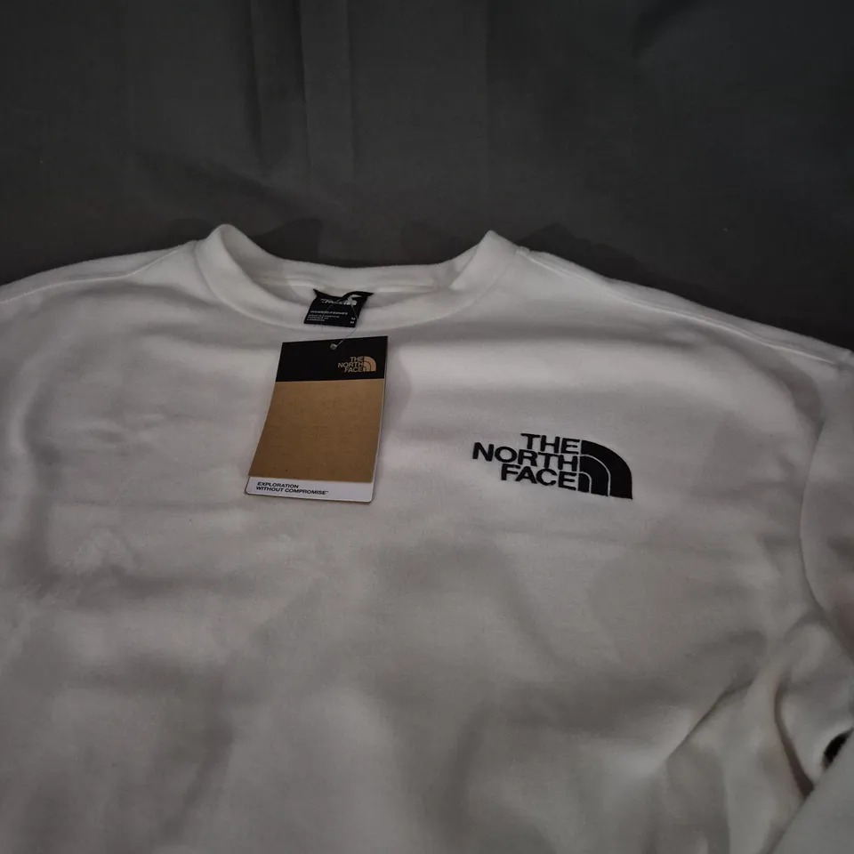 THE NORTH FACE WOMENS BONETE WHITE CREW JUMPER SIZE M