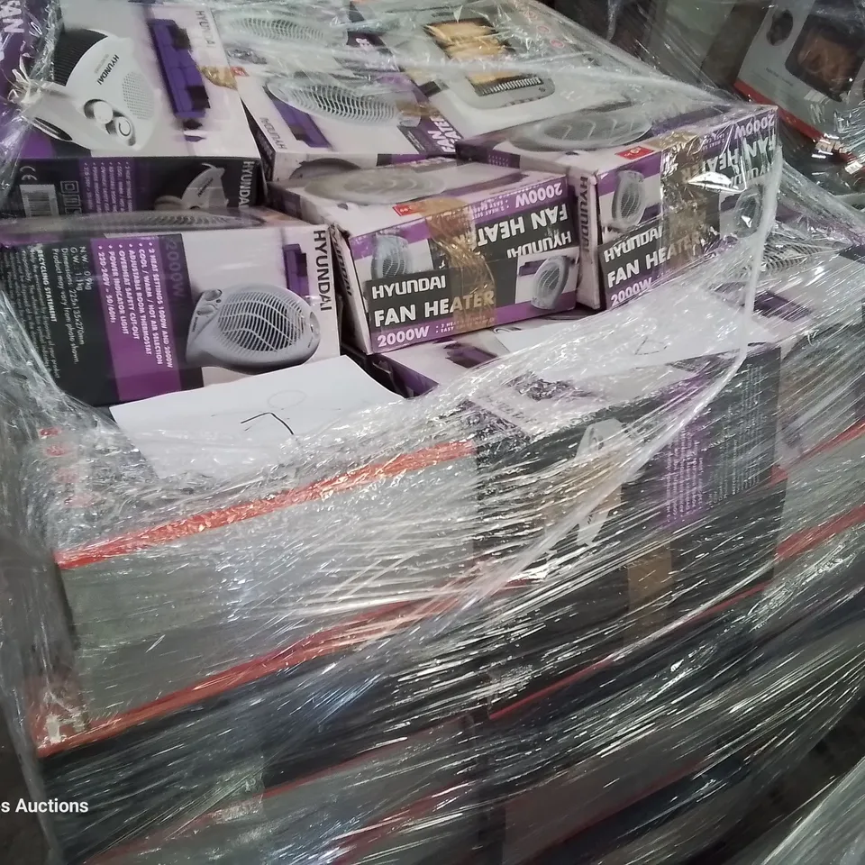 PALLET OF APPROXIMATELY 56 ASSORTED FAN HEATERS