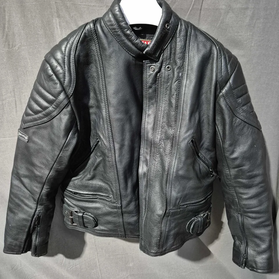 SKINTAN LEATHER JACKET IN BLACK - LARGE