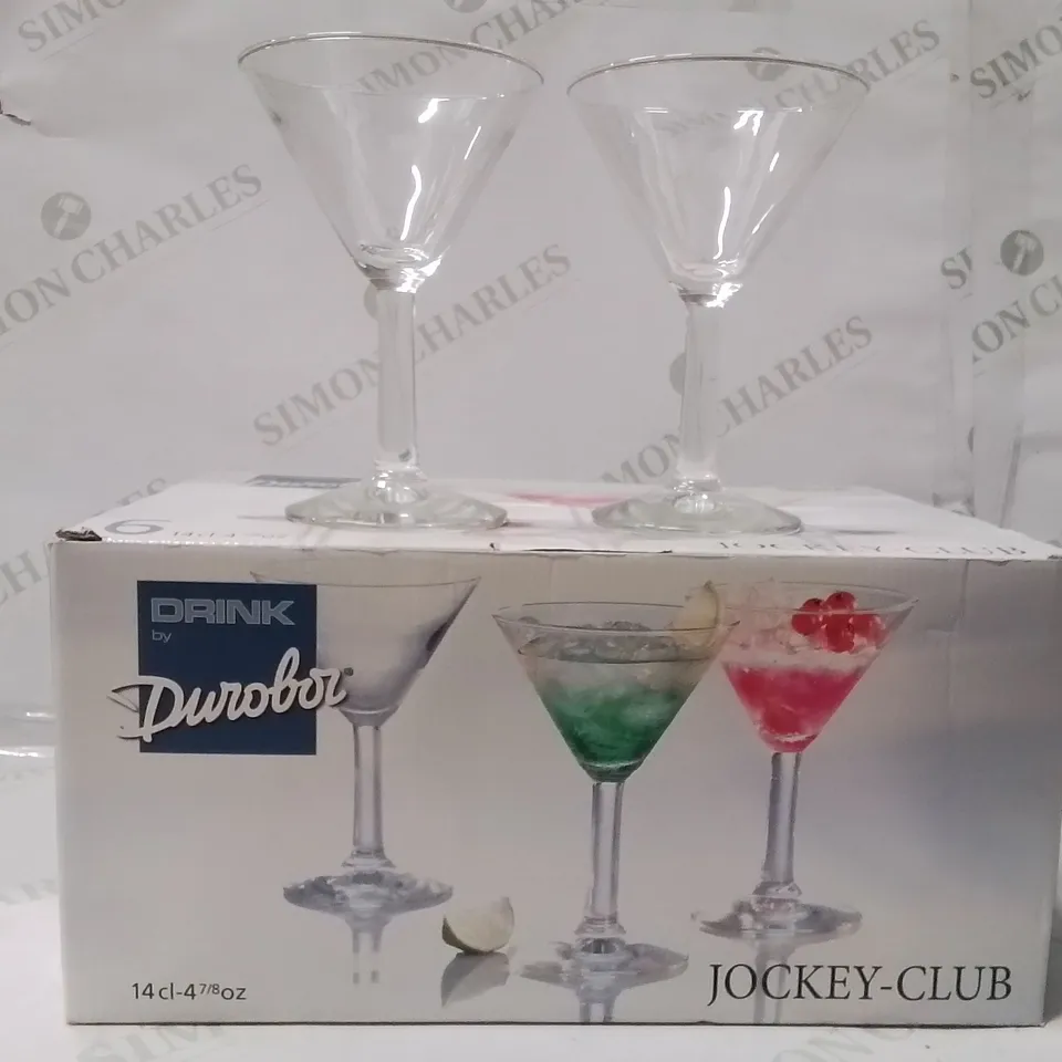 BOXED JOCKEY CLUB MARTINI GLASSES SET OF 6