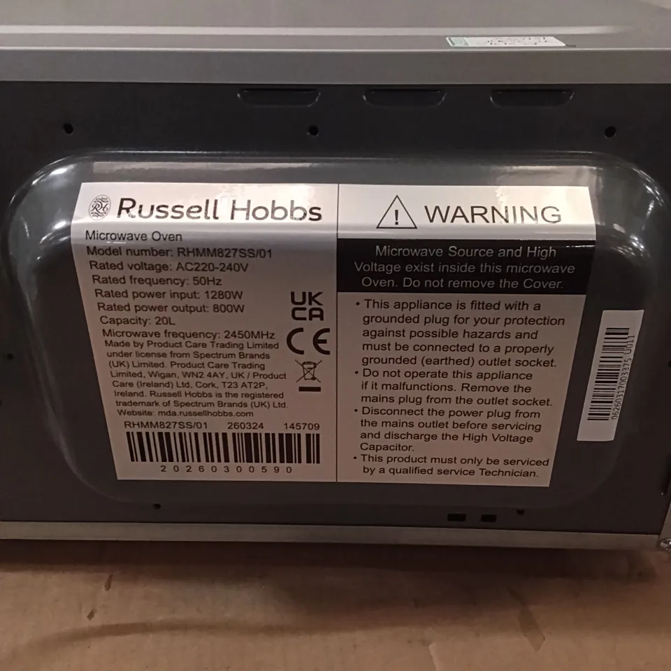 RUSSEL HOBBS MICROWAVE - SILVER - RHMM827SS/01