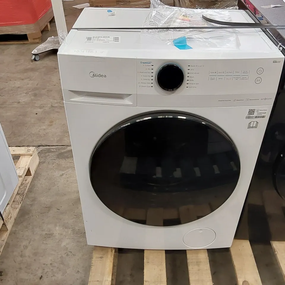 MIDEA MF20ED80WB FREESTANDING WASHER DRYER, BLDC MOTOR, BRIGHT LED DISPLAY LUNAR DIAL, HEALTH GUARD, STEAM, 1400RPM, 8 KG/6 KG LOAD, APP CONTROL, WHITE