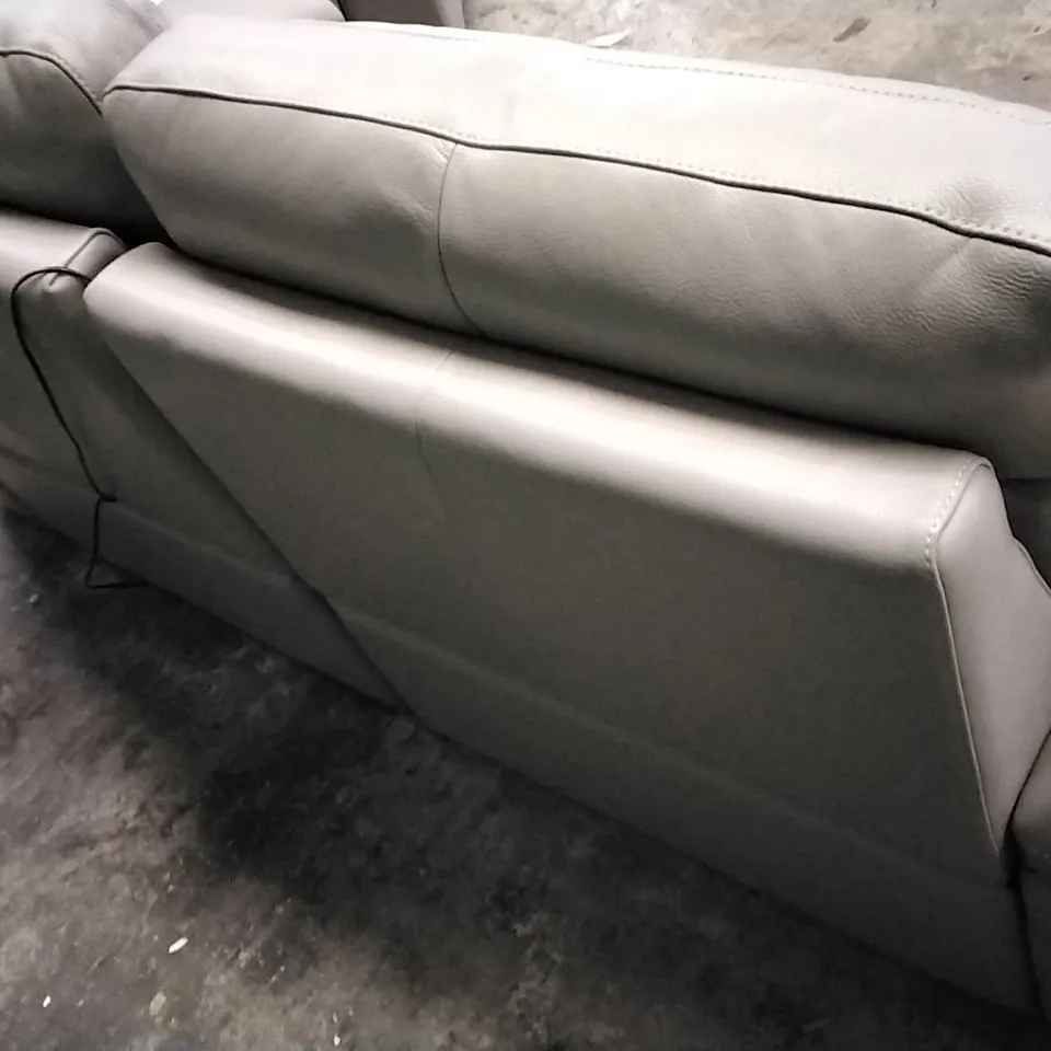 QUALITY ITALIAN DESIGNER MERRY DUE 3 SEATER POWER RECLINER SOFA IN ELEPHANT GREY LEATHER
