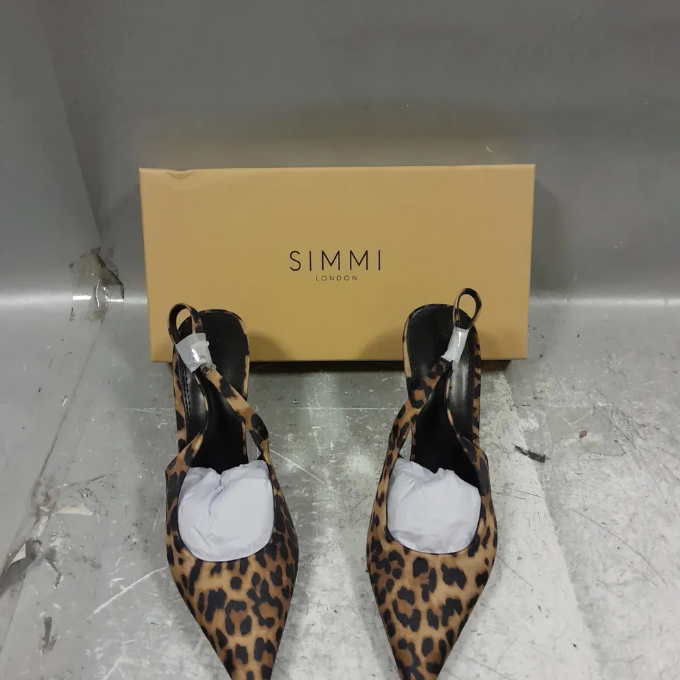 BOXED PAIR OF SIMMI LONDON LEOPARD SAIN LIORRA HEEL UK 5