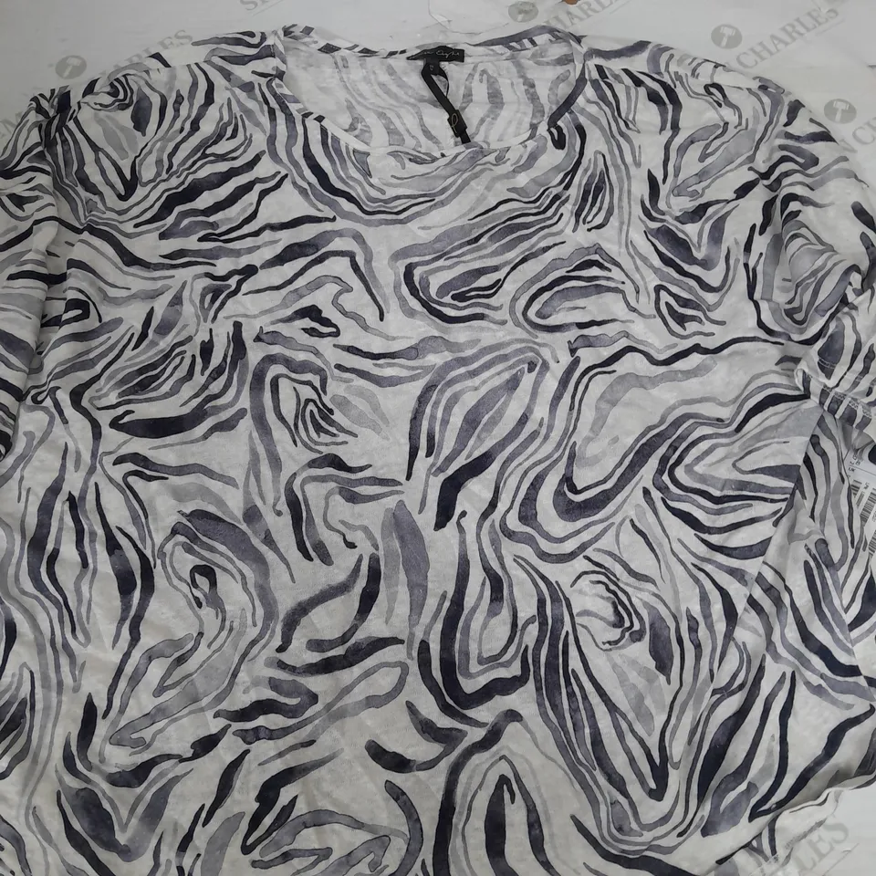PHASE EIGHT MOIRE LINEN TOP IN BLACK & WHITE - UK 16