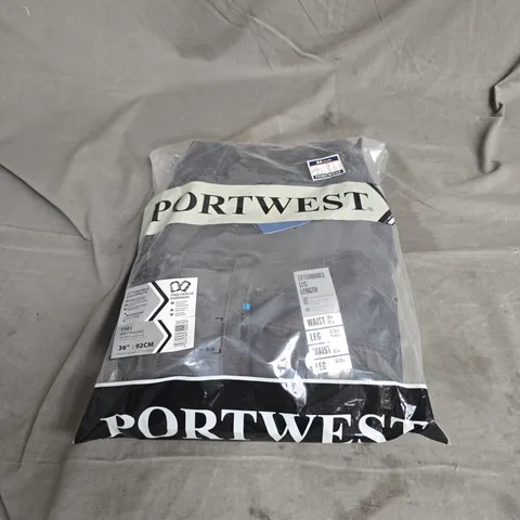 PORTWEST WX3 TROUSERS IN METAL GREY WITH KNEEPADS SIZE 36" REGULAR