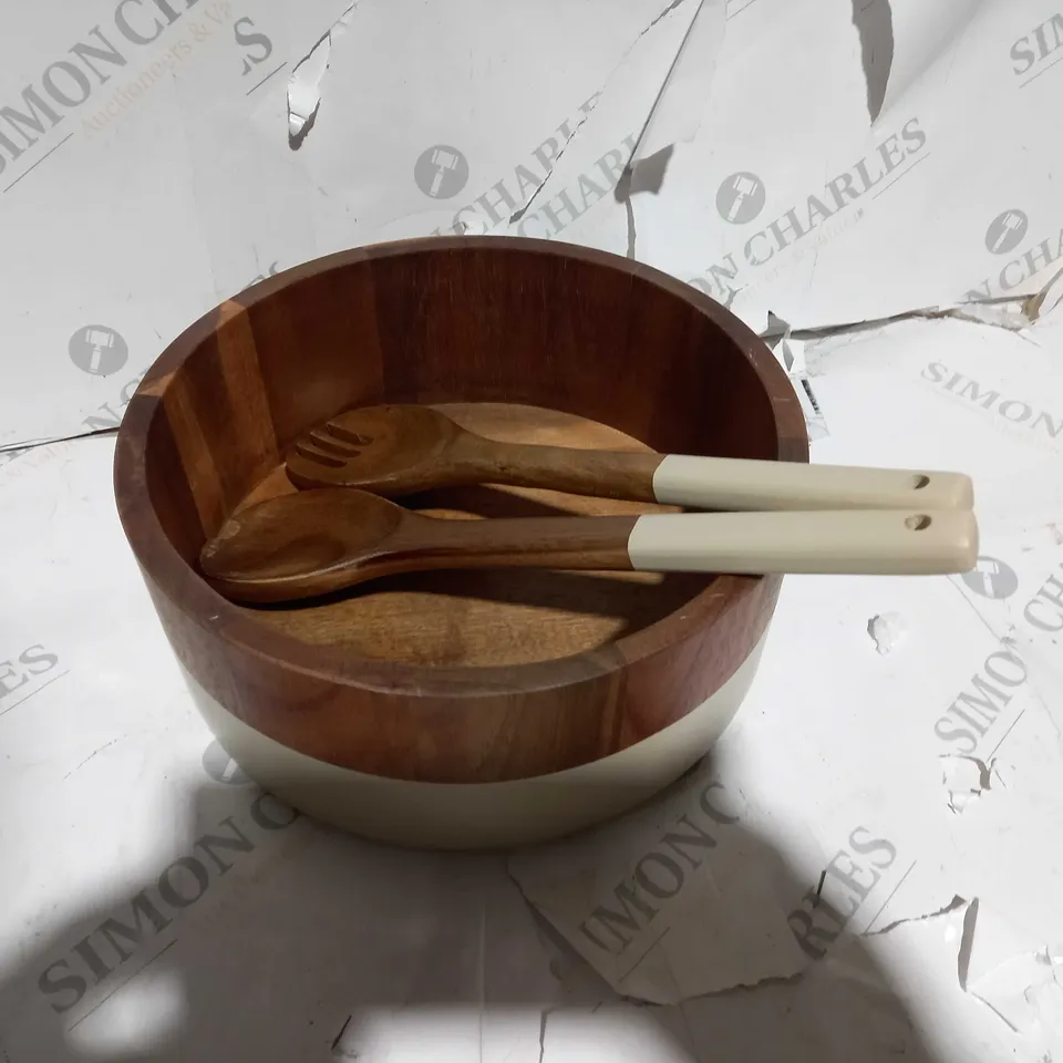 BOXED BUNDLEBERRY BY AMANDA HOLDEN ACACIA WOOD SERVING BOWL