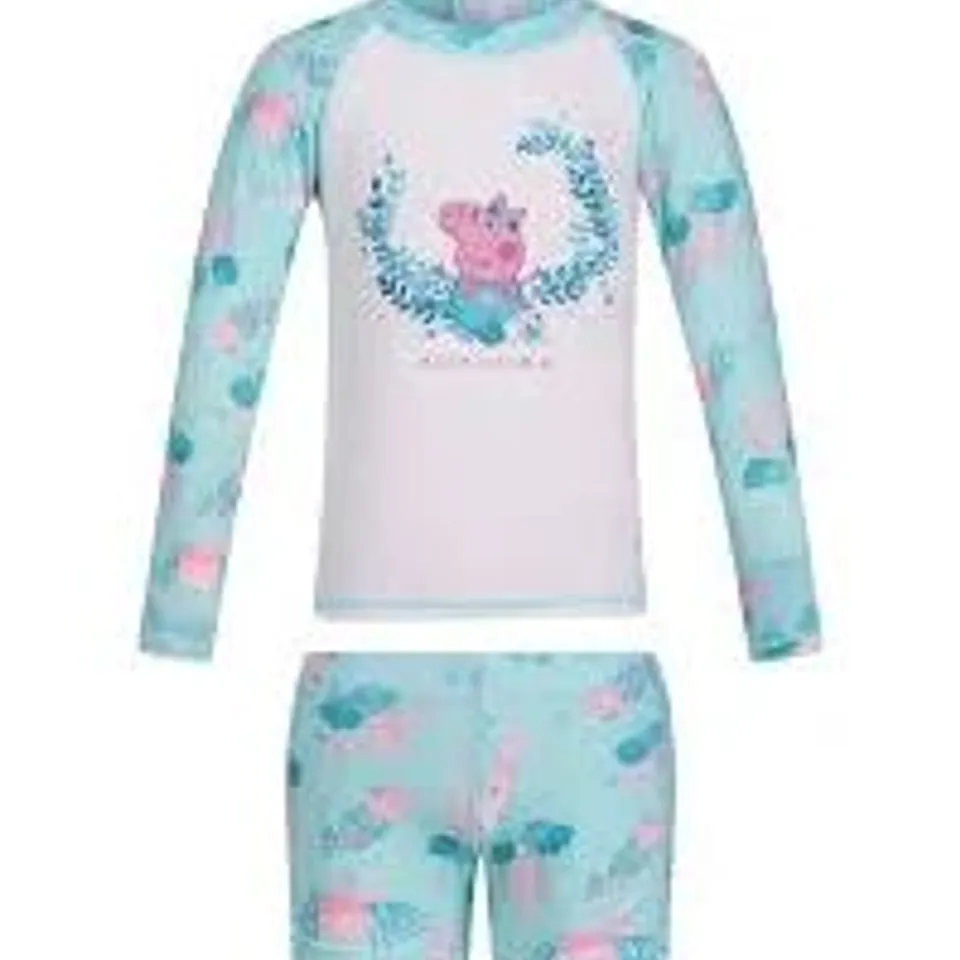 REGATTA PEPPA RASH SUIT ARUBA BLUE WHITE SIZE 48-60MONTHS