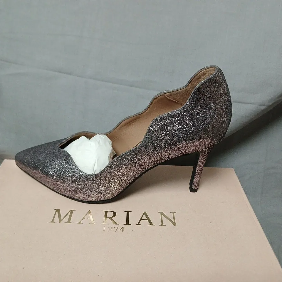 MARIAN STARTER ARGENTO GLITTER HIGH-HEELED SHOES, UK 5 (EU 38)