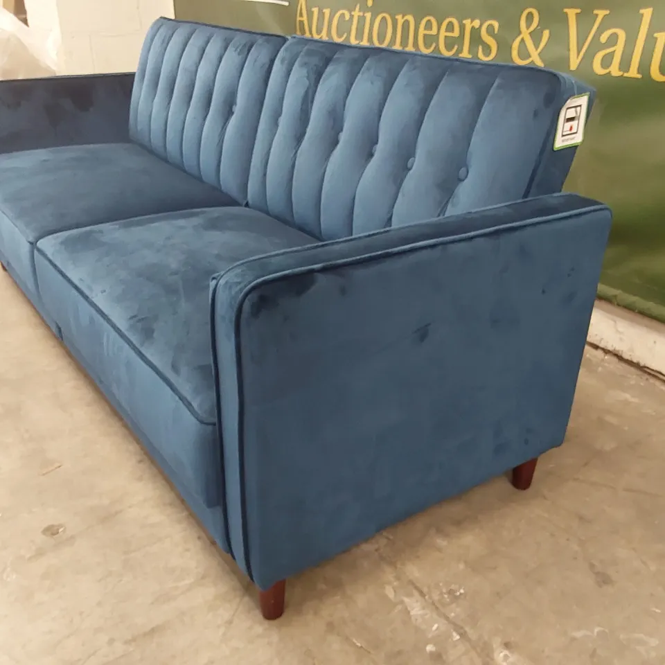 QUALITY DESIGNER BOSCO 3 SEATER VELVET RECLINING SLEEPER