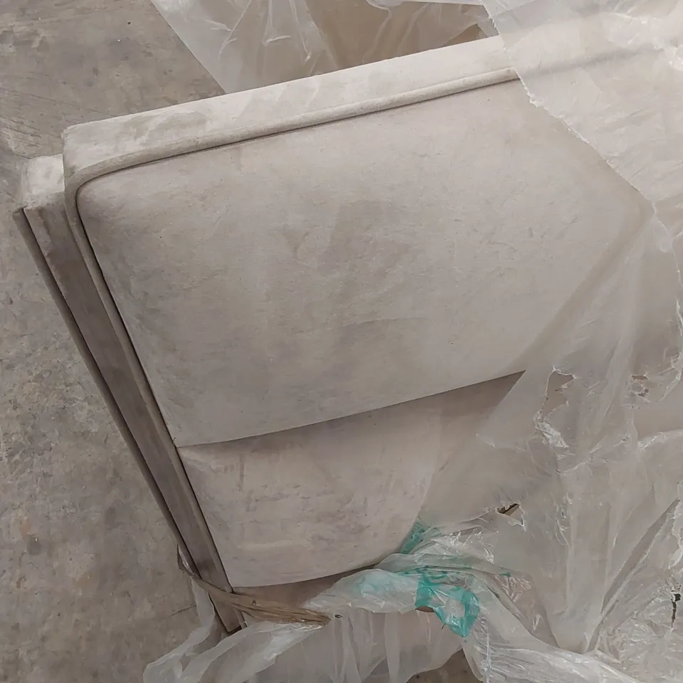 BAGGED DESIGNER BROMPTON BESPOKE 180cm SUPERKING VELVET FABRIC HEADBOARD - SILVER