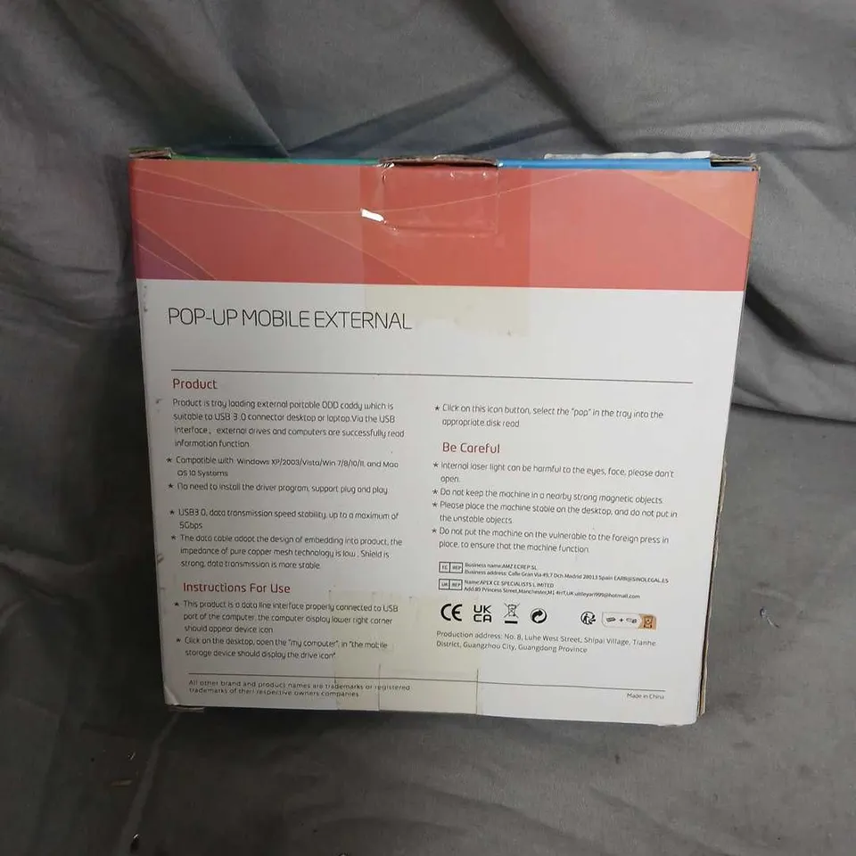 POP-UP MOBILE EXTERNAL OPTICAL DRIVE – USB 3.0