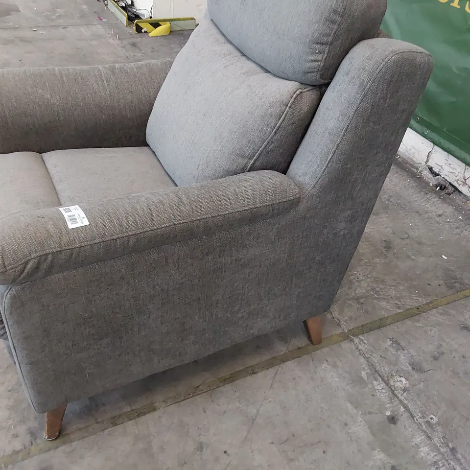DESIGNER POWER RECLINING EASY CHAIR GREY FABRIC 