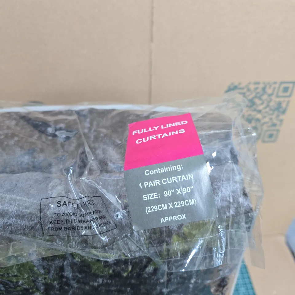 CRUSHED VELVET READY MADE CURTAIN – 1 PAIR, 90 X 90 IN (229 X 229 CM) – FULLY LINED