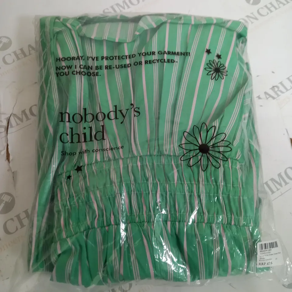 NOBODYS CHILD ELORA MIDI DRESS IN GREEN/PINK SIZE 10