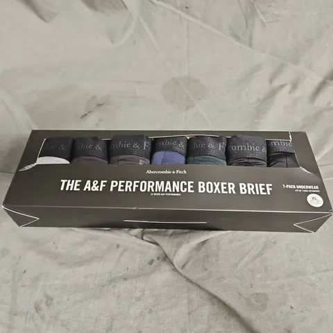 BOXED ABERCROMBIE & FITCH THE PERFOMRANCE BOXER BRIEF 7 PACK IN MULTI SIZE XL
