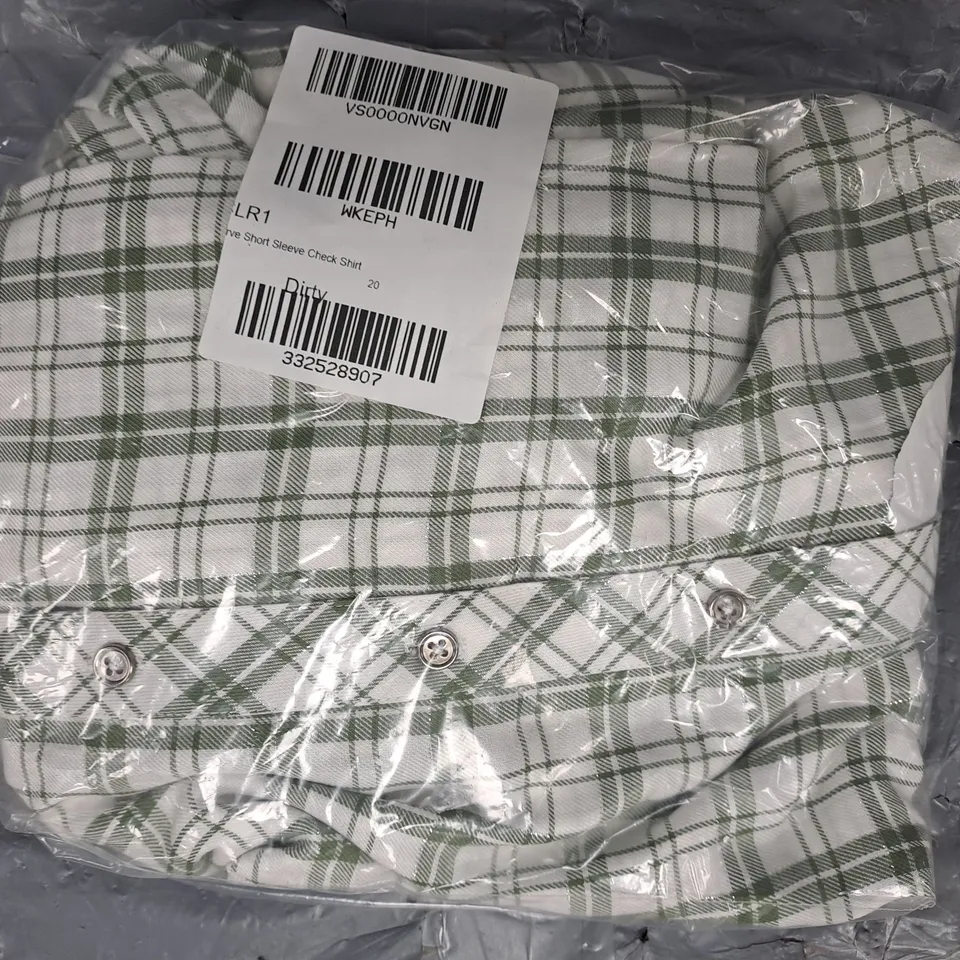 YOURS CURVE SHORT SLEEVE CHECK SHIRT - GREEN - SIZE UNSPECIFIED