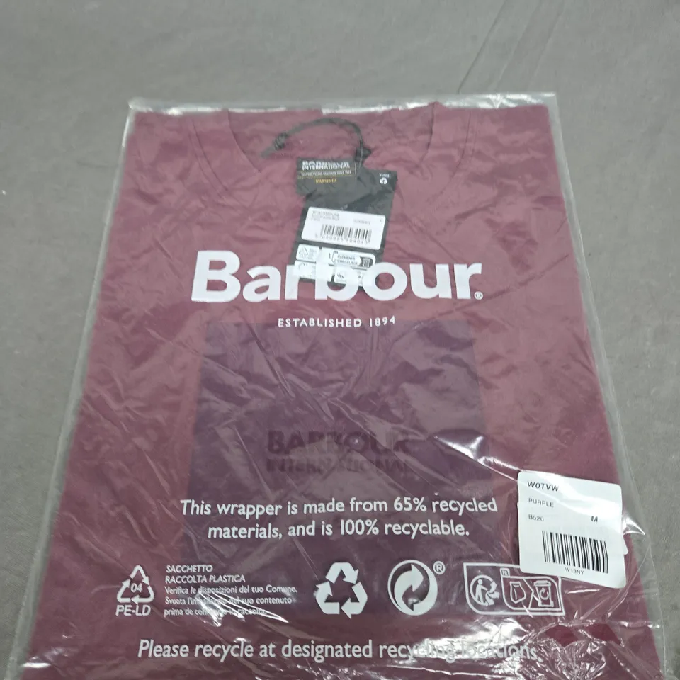 BAGGED BARBOUR INTERNATIONAL SHADOW BLOCK TEE SIZE M