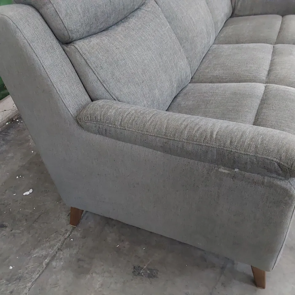 DESIGNER THREE SEATER SOFA GREY FABRIC 